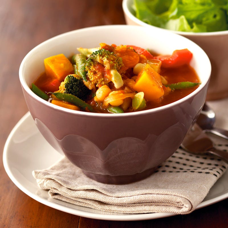 Foto Gemüsesuppe mit Kürbis und Kichererbsen von WW