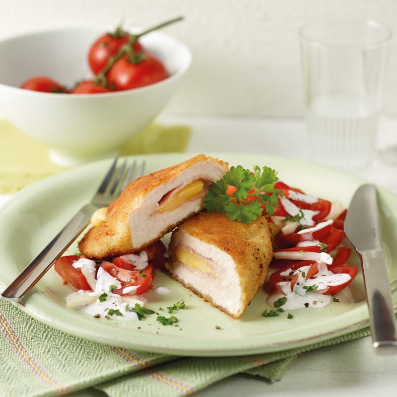 Foto Puten-Cordon bleu mit Tomatensalat von WW