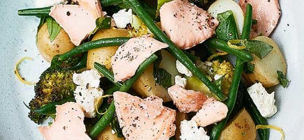 Lemony salmon & new potatoes