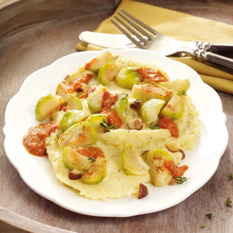 Foto Kräuterpolenta mit gebratenem Rosenkohl von WW