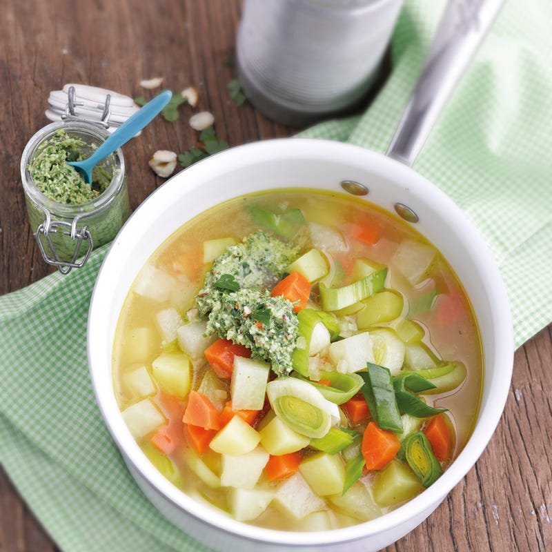 Foto Kohlrabi-Lauch-Eintopf mit Petersilienpesto von WW