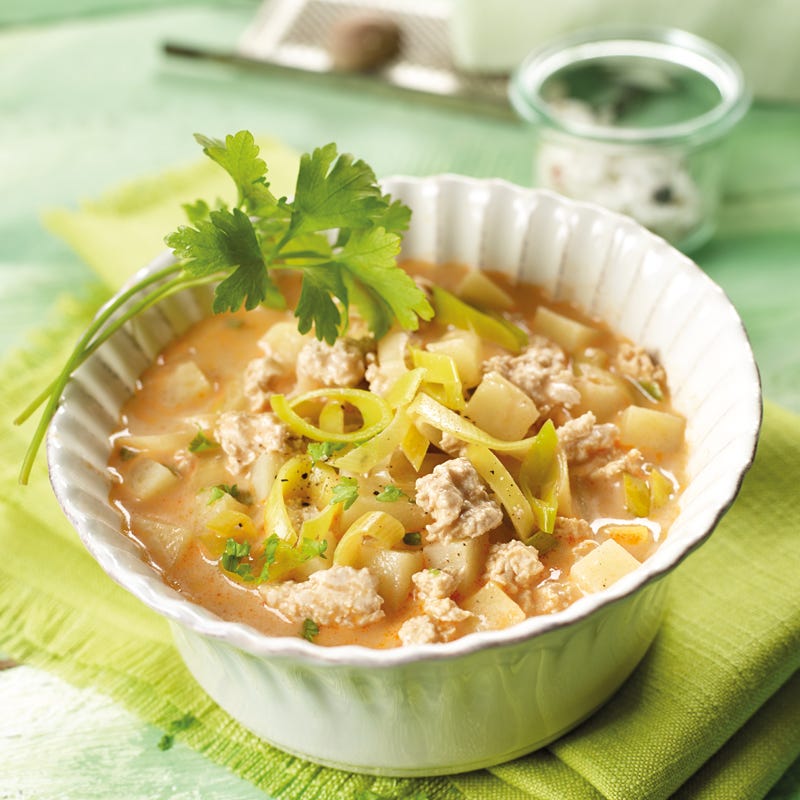 Foto Lauch-Hack-Suppe mit Schmelzkäse von WW