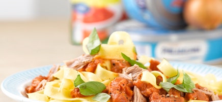 Nudeln mit schneller Thunfischsauce