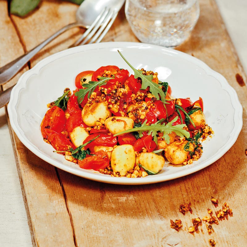 Foto Cashew-Salbei-Gnocchi mit Tomaten und Rucola von WW