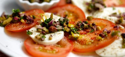 Olive, mozzarella & tomato salad