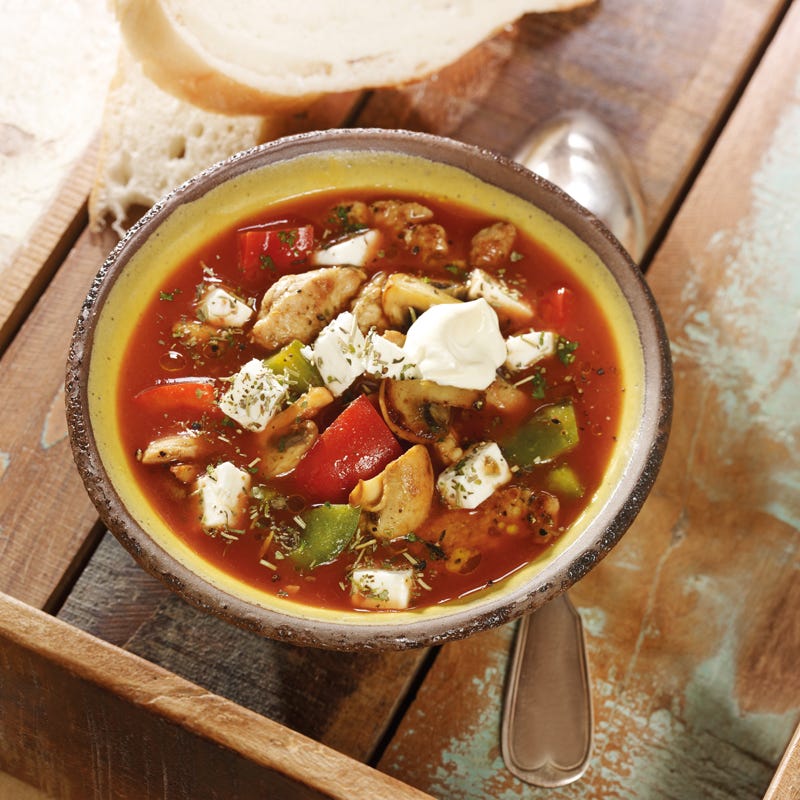 Foto Gyrossuppe mit Kräuterschafskäse von WW