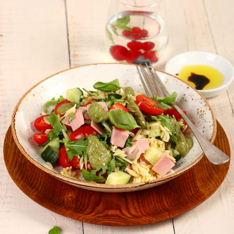 Foto Risonisalat mit Kochschinken und selbstgemachtem Pesto von WW