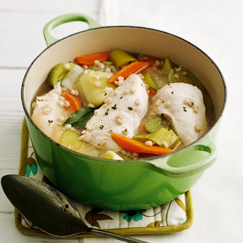 Foto Pochiertes Huhn mit Graupen von WW