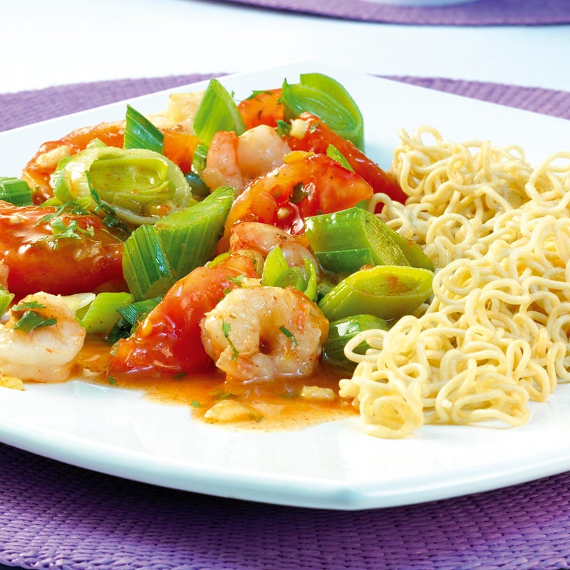 Foto Gemüsepfanne mit Garnelen von WW