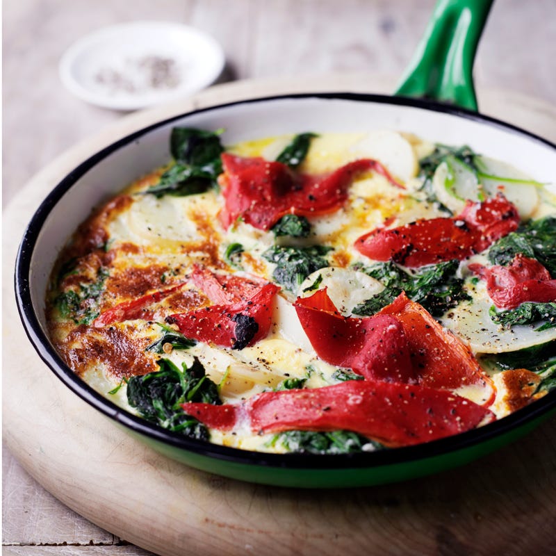 Foto Bauernomelette mit Paprika und Spinat von WW