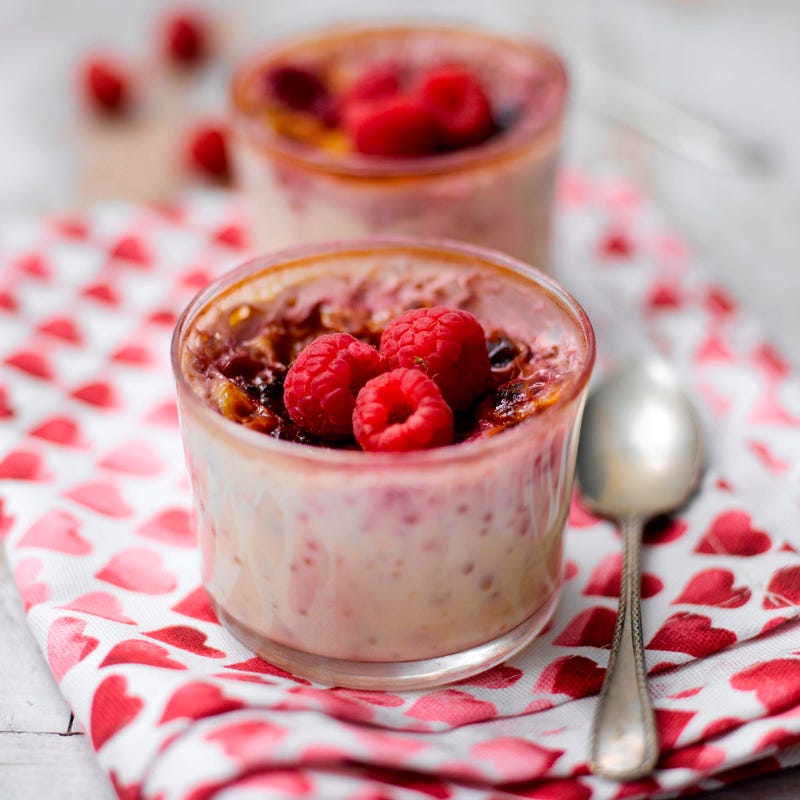 Foto Vanillepudding mit Himbeeren von WW