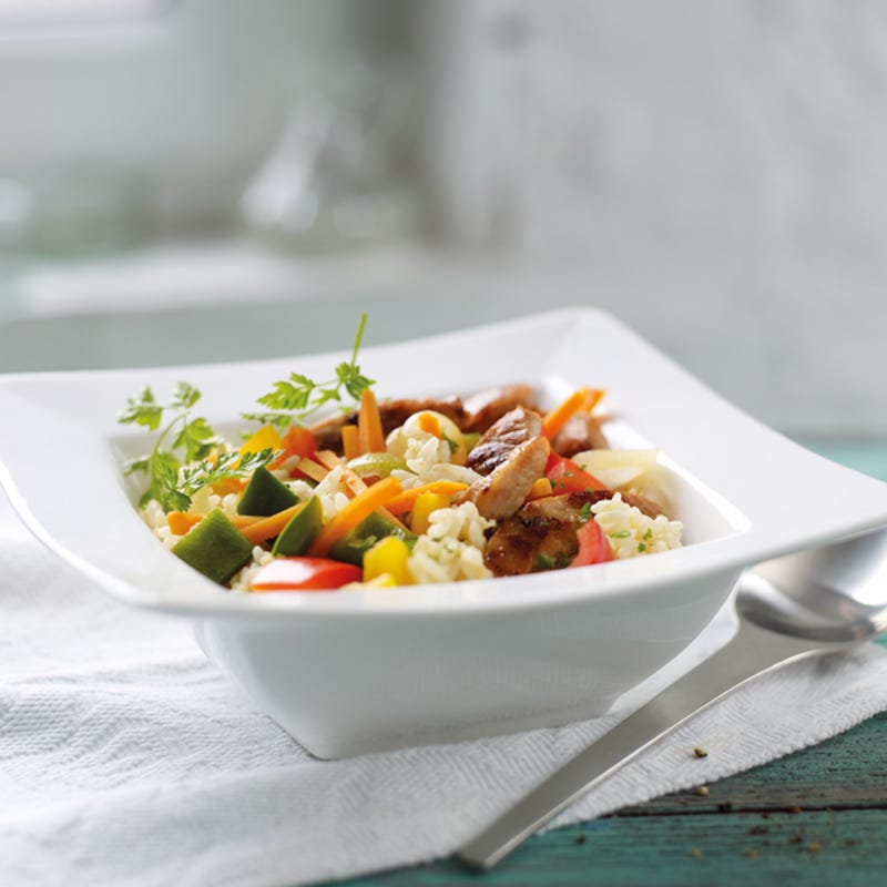 Foto Gebratener Eierreis mit Schnitzelstreifen von WW