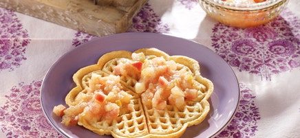 Quarkwaffeln mit Kompott