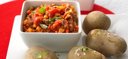 Bolognesesauce mit Pellkartoffeln