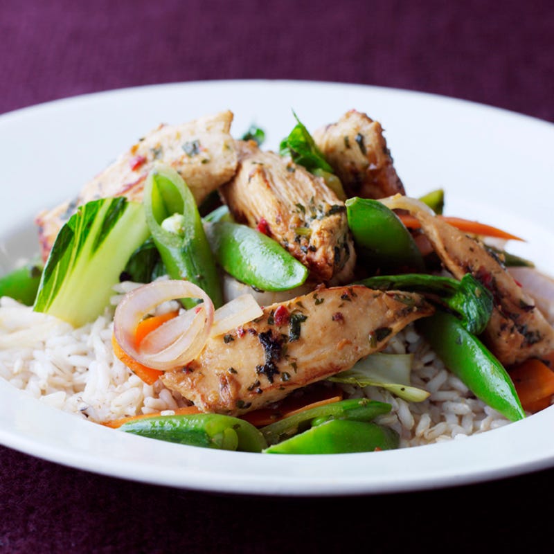 Foto Thai-Hähnchen mit Pak Choi und Zuckerschoten von WW