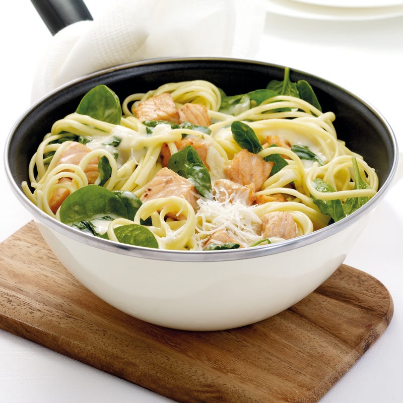 Foto Linguine mit Lachs-Spinat-Sauce von WW