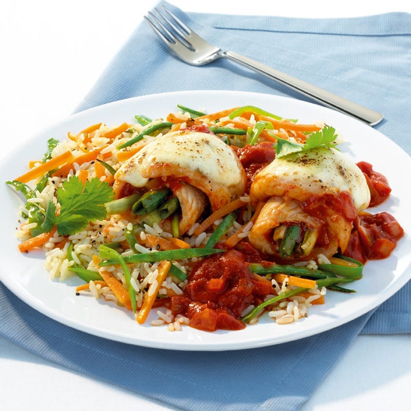 Foto Überbackene Fischrouladen mit Gemüsereis von WW