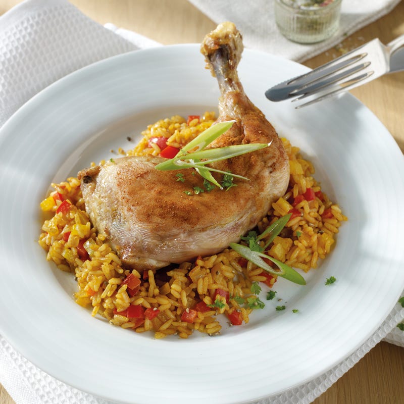 Foto Hähnchenkeulen mit Curryreis von WW