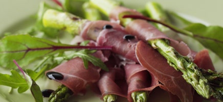 Asparagus with Parma ham & balsamic dressing