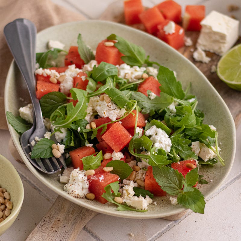 Wassermelonensalat mit Schafskäse