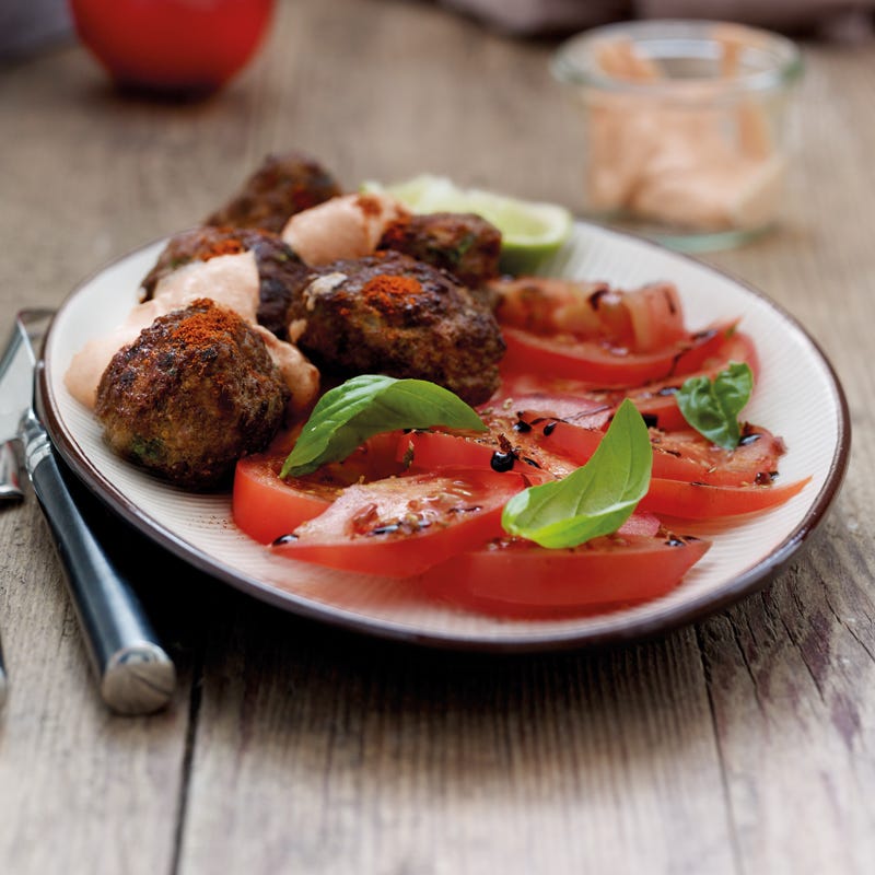 Foto Mini-Kräuterfrikadellen mit Paprikacreme von WW