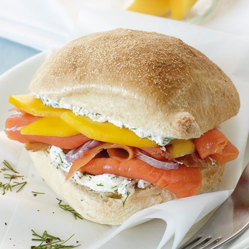 Ciabatta mit Lachs und Mango