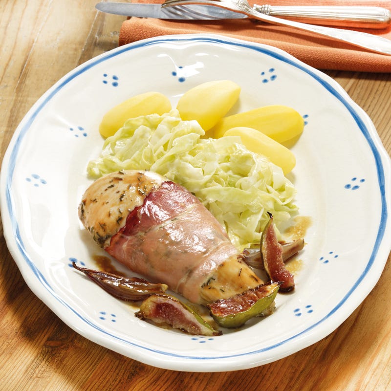 Foto Umwickelte Hähnchenbrust mit Rahmgemüse von WW