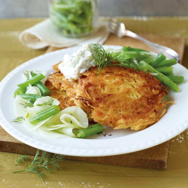 Foto Kartoffelpuffer mit Gurkencreme von WW