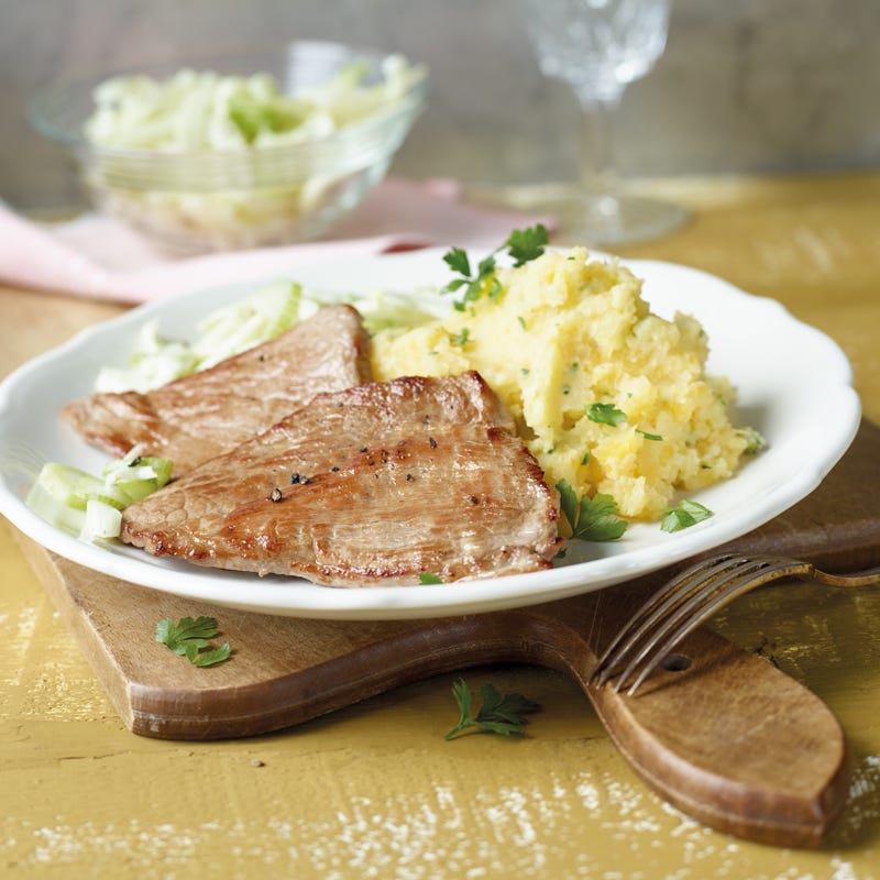 Foto Kartoffel-Steckrüben-Stampf mit Schnitzeln von WW