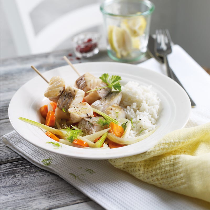 Foto Seelachsspieße auf Fenchel-Karotten-Gemüse von WW