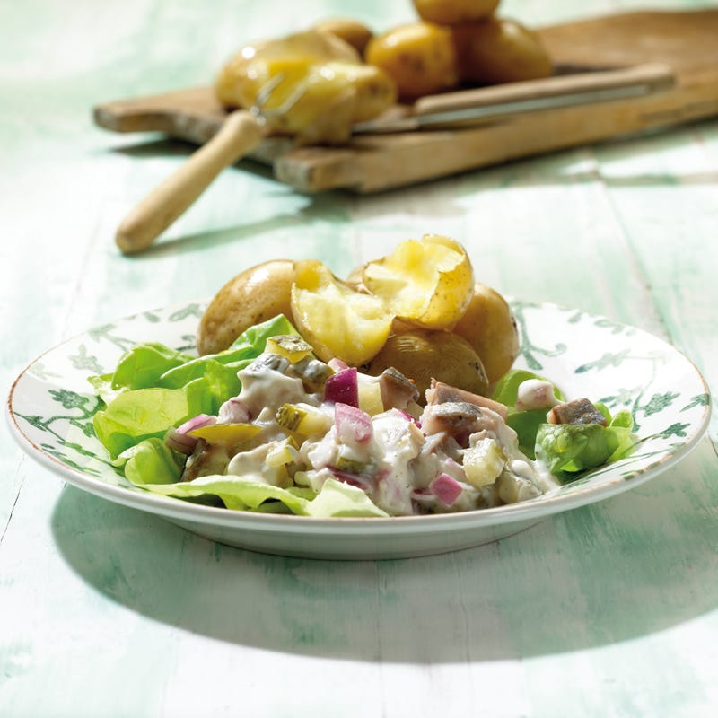 Frühlingskartoffeln mit Matjesdip