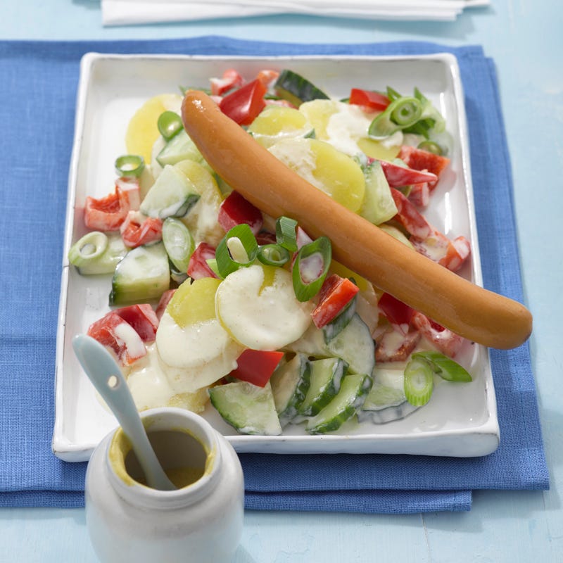 Düsseldorfer Kartoffelsalat mit Würstchen