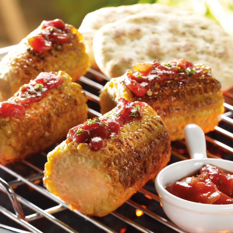 Maiskolben mit Bärlauchbrot