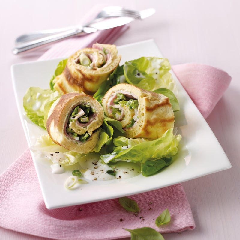Pfannkuchenrollen mit Schinken Rezept | WW Deutschland Pfannkuchenrollen mit Schinken Rezept | WW Deutschland