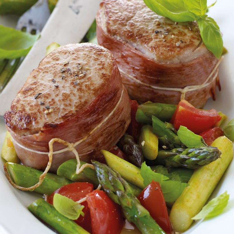Foto Schweinemedaillons mit gebratenem Spargel von WW