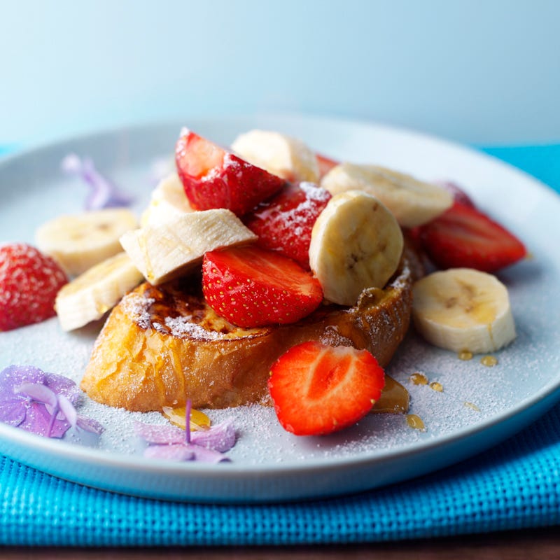 Foto Warmer Vanille-Toast mit Bananen und Erdbeeren von WW