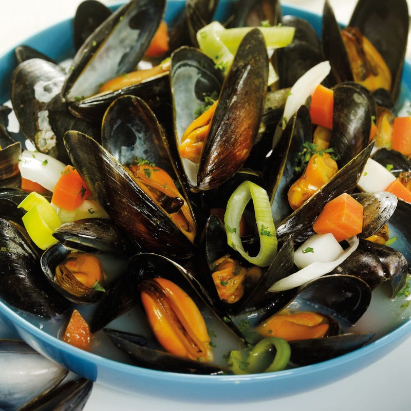 Miesmuscheln in Weinsauce