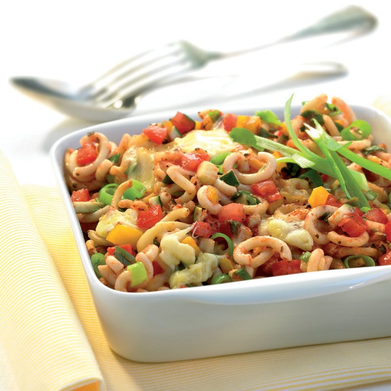 Foto Nudelauflauf mit buntem Gemüse von WW