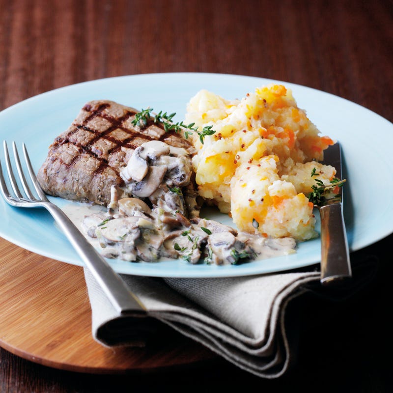 Foto Filetsteak mit Püree aus Wurzelgemüse von WW