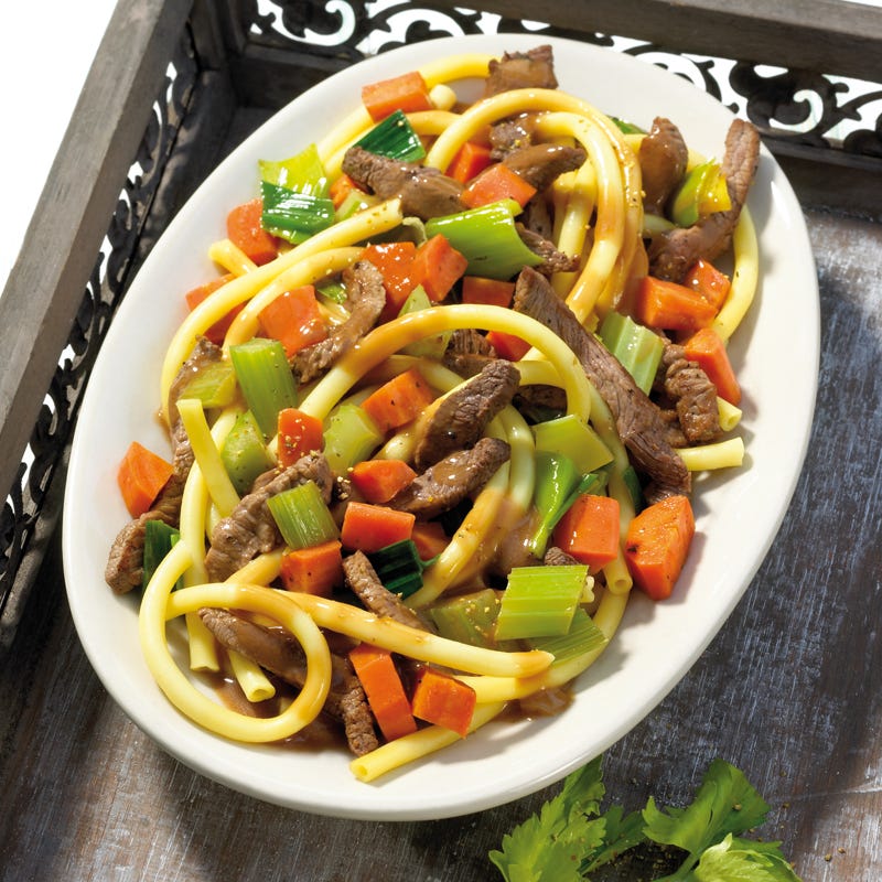 Foto Makkaroni mit Rinderfiletstreifen von WW