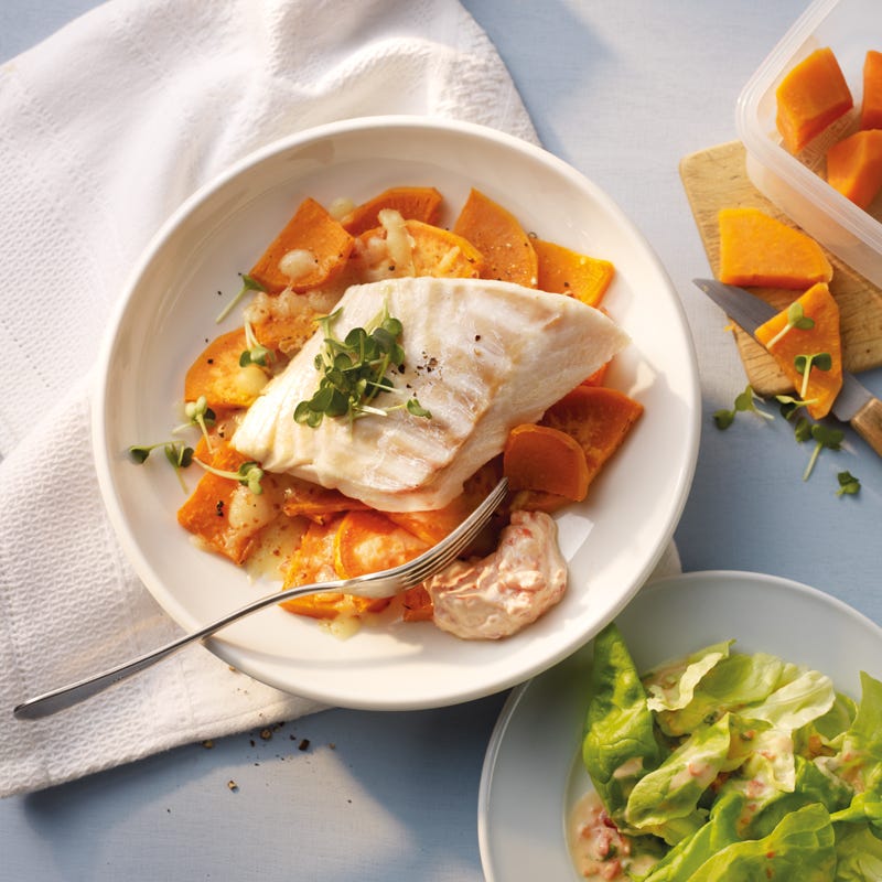 Foto Gebackene Süßkartoffeln mit Kabeljau von WW