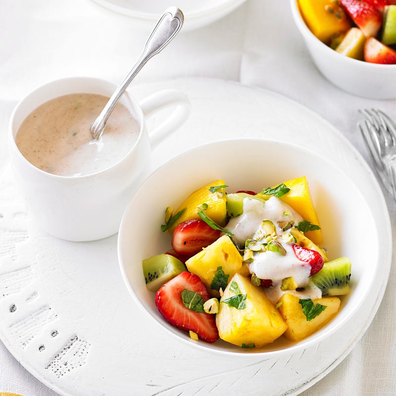 Photo of Fruit salad with spiced yogurt by WW