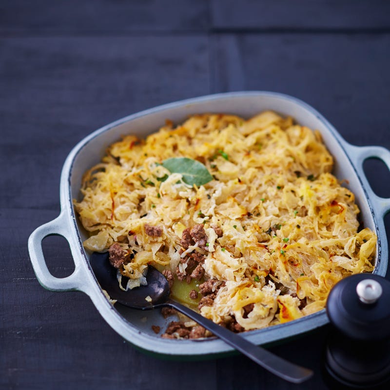 Sauerkraut-Tatar-Auflauf