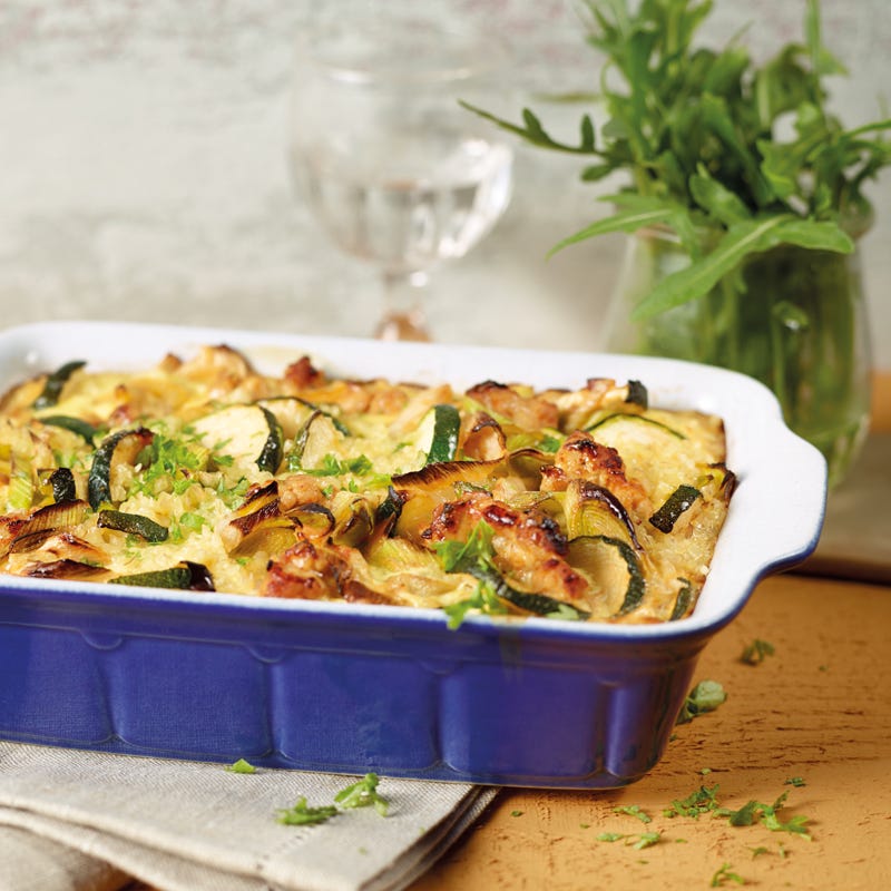 Foto Gratinierter Bulgurauflauf mit Tatar und Zucchini von WW