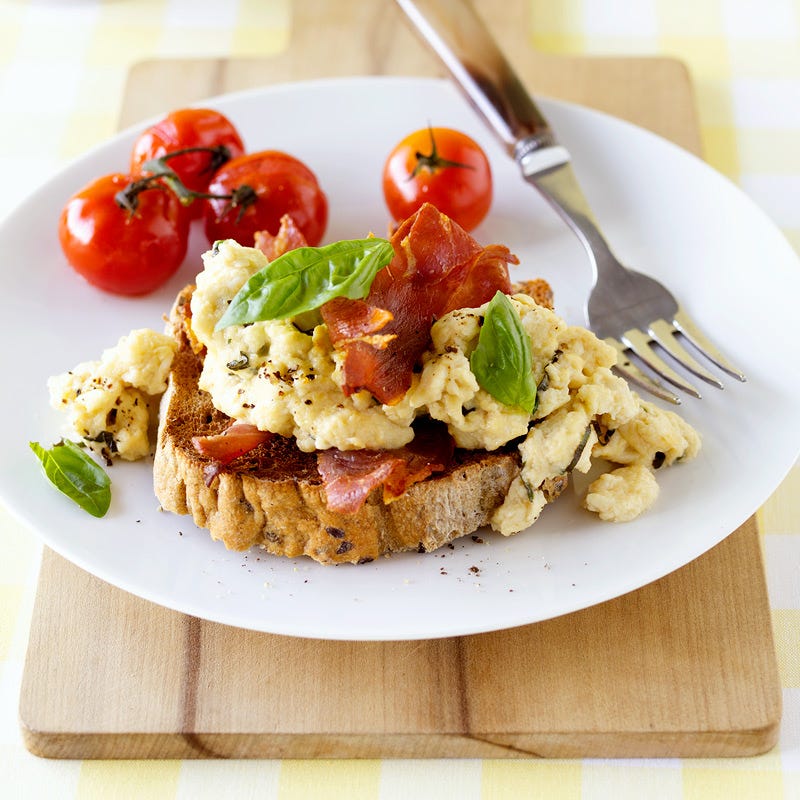 Foto Rührei mit Tomaten und krossem Schinken von WW