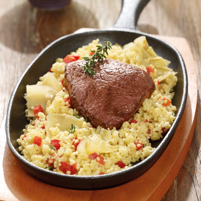 Foto Gemüsehirse mit Rindersteaks von WW