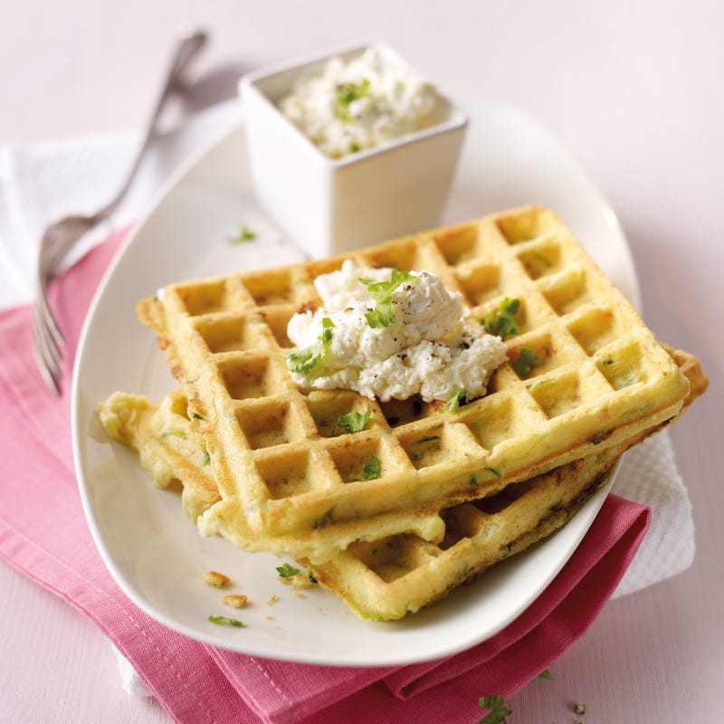 Foto Zucchiniwaffeln mit Schafskäsecreme von WW