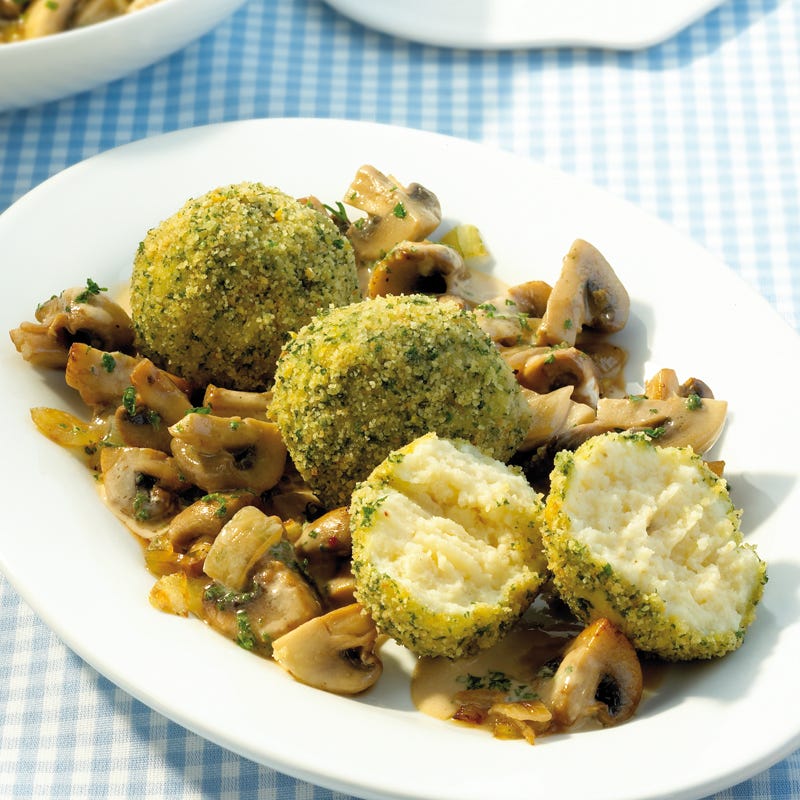Foto Petersilienklöße mit Champignons von WW