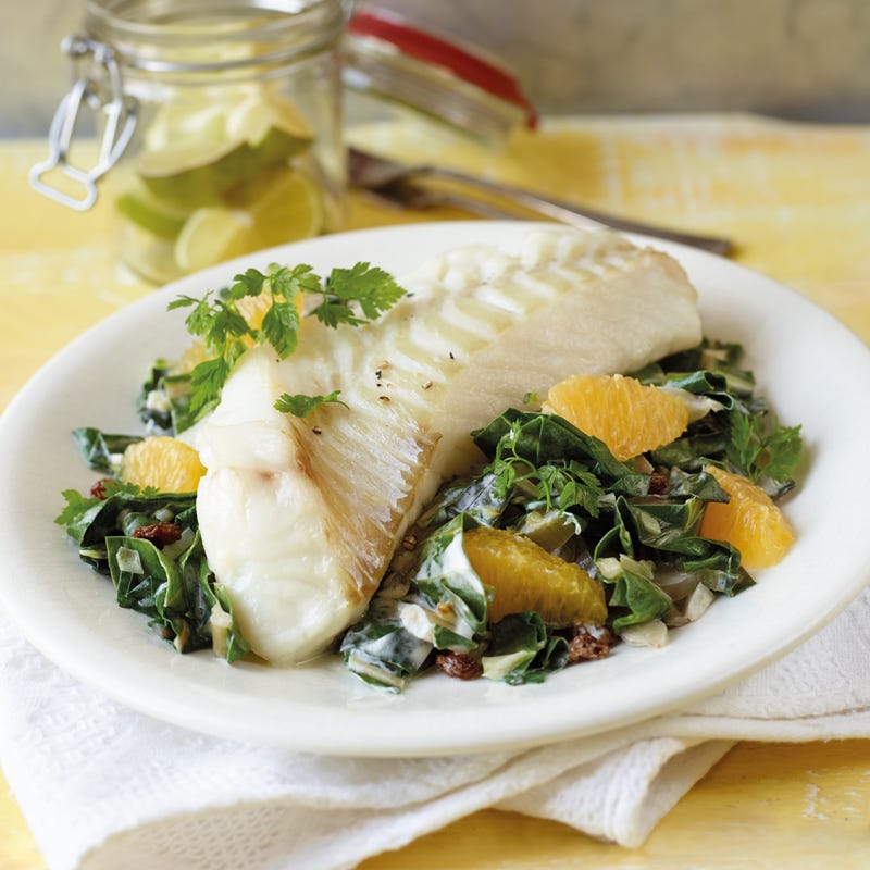 Foto Kabeljau mit Mangold-Orangen-Gemüse von WW