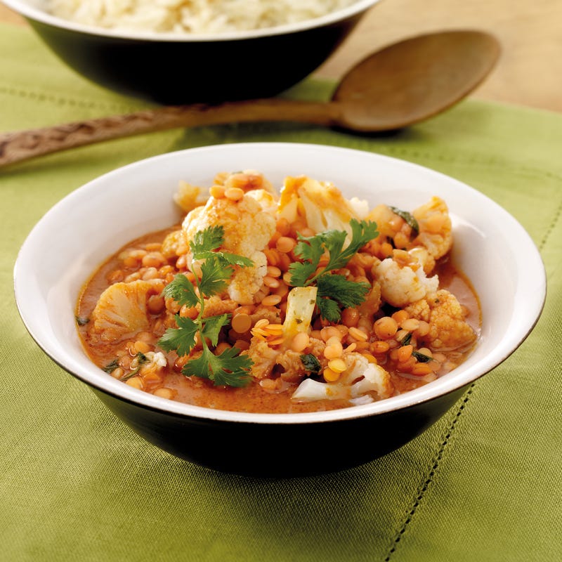 Foto Cremiges Blumenkohlcurry mit roten Linsen von WW